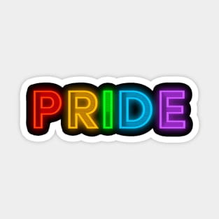 Pride Rainbow Neon Text Sticker